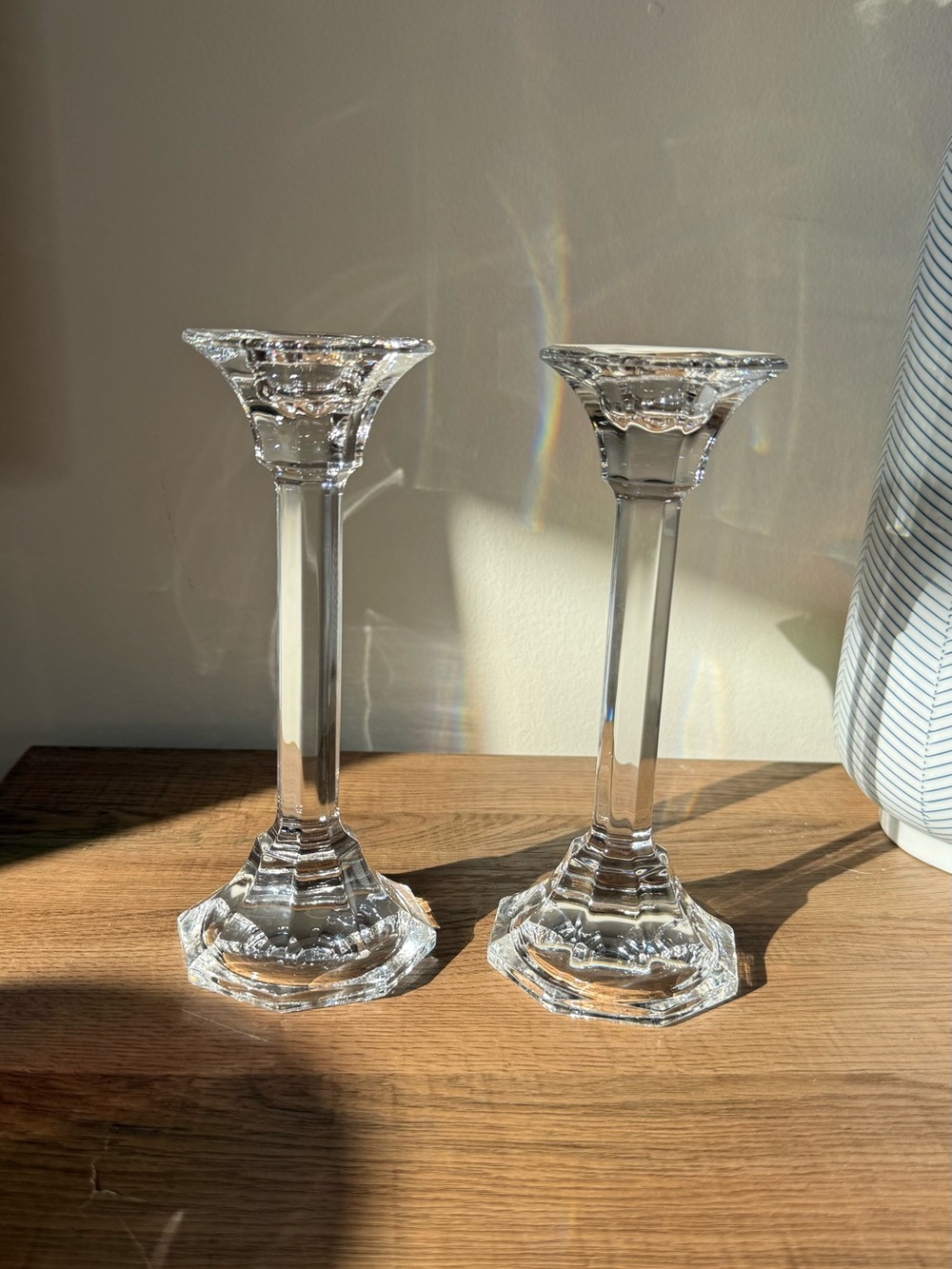 Villeroy & Boch Clear Crystal Candlestick Pair
